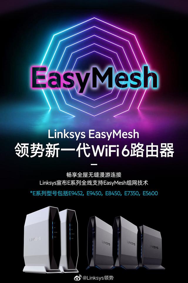 领势 E 系列无线路由器全线支持 EasyMesh 组网，Linksys E9452、E9450、E8450、E7350、领势E5600-CN插图