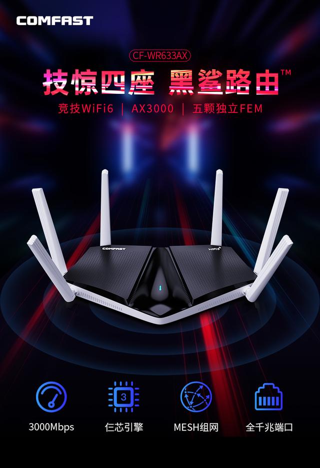 COMFAST新品CF-WR633AX——黑鲨路由器插图