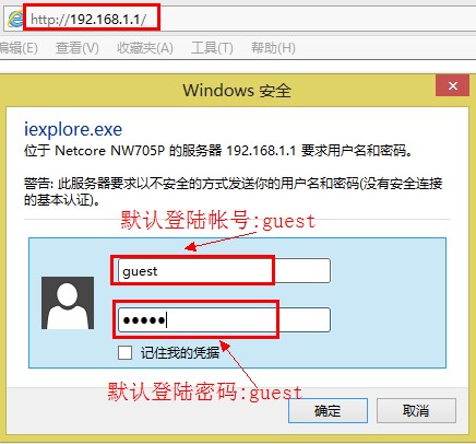 Netcore-NW705路由器登录界面