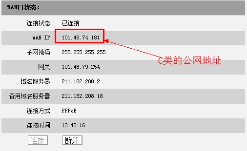 路由器上面的公网IP地址