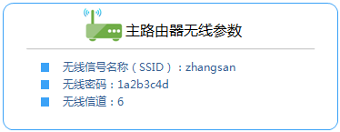 记录主路由器的无线参数