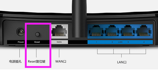 长按Reset键，把TP-Link TL-WR881N路由器恢复出厂设置