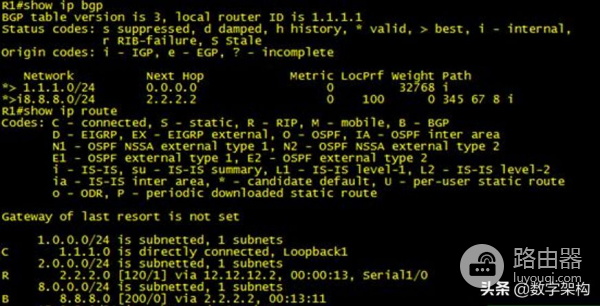 动态路由协议BGP·基本实验(动态路由协议配置实验)