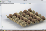 用SolidWorks螺旋线、线性阵列建模的鸡蛋托盘