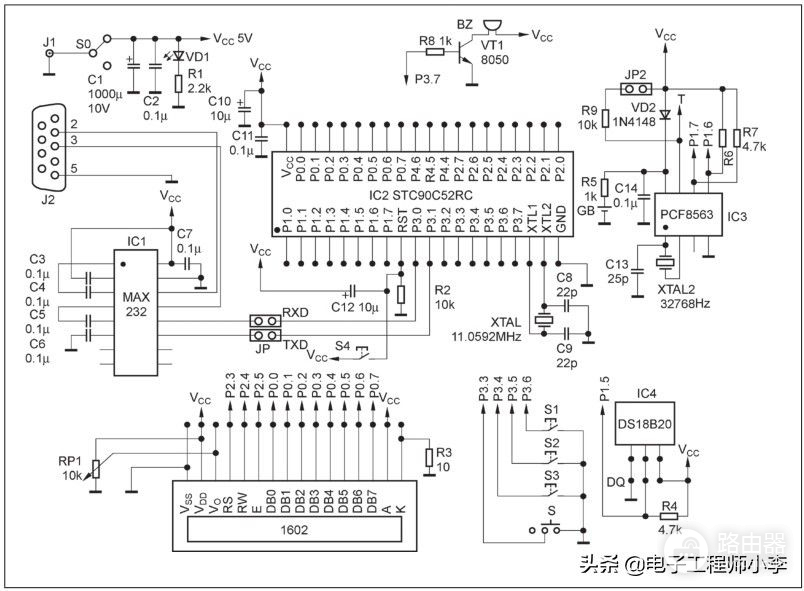 教你用PCF8563制作电脑校时日历钟