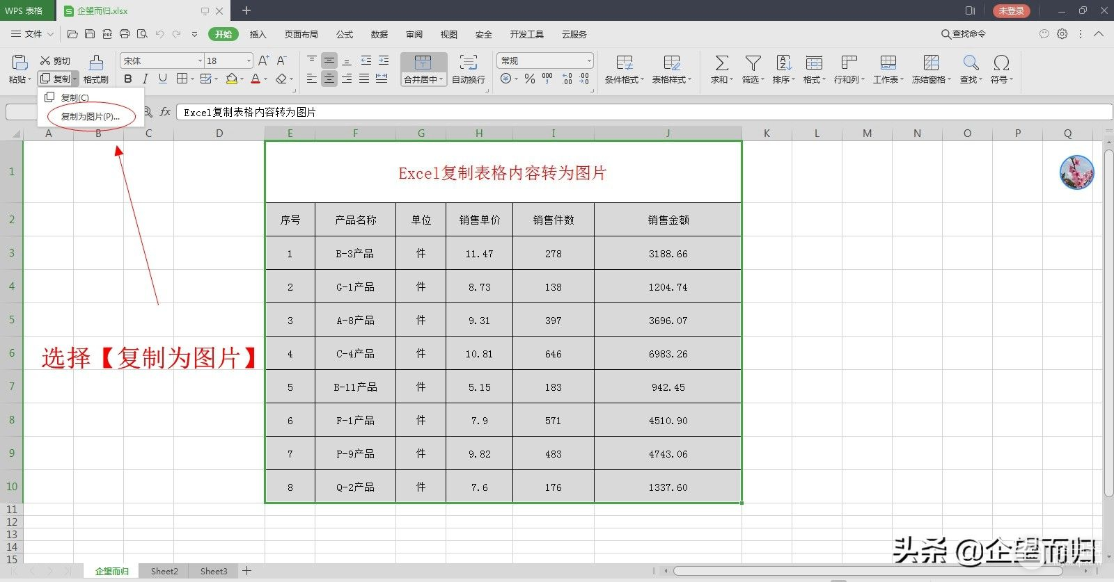 用电脑怎么把表格改成图片(Excel表格内容转为图片，方便使用)