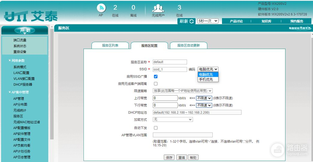 艾泰主路由器+AC控制器旁路调试