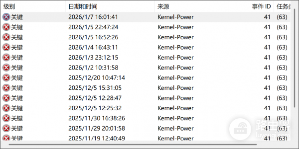 windows运行docker频繁重启Kernel-Power 41修复教程