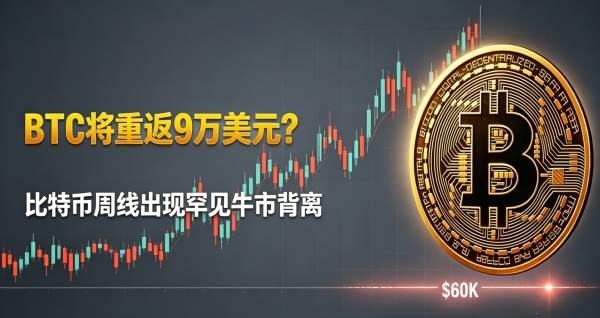 BTC将重返9万美元？比特币周线出现罕见牛市背离