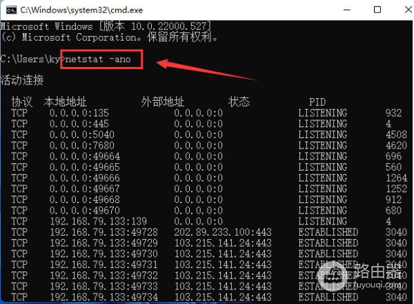 win11系统查看指定端口信息方法