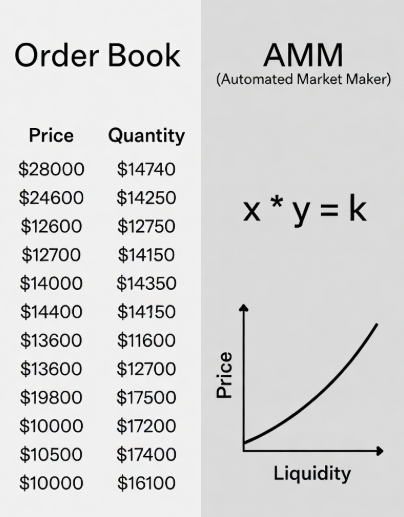 订单簿（Order Book）与AMM做市商的区别