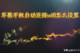 苹果手机怎么设置wifi(苹果手机自动连接wifi怎么设置)