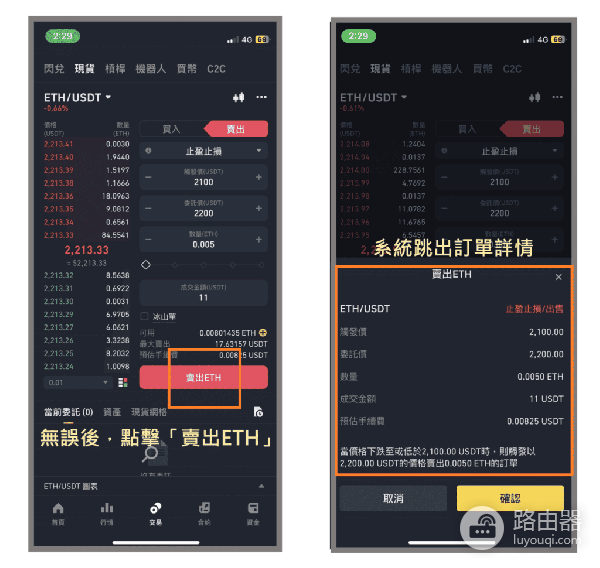 b安现货卖ETH最全实操,限价单、市价单、止盈止损单、追踪止损单、OCO