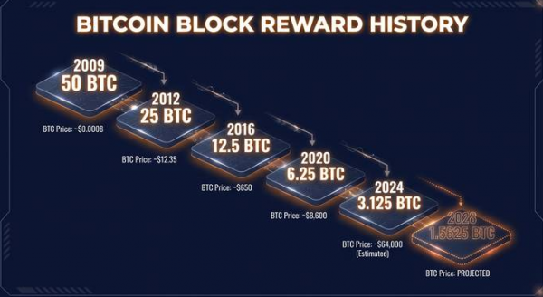 比特币减半完整机制：从创世区块到2140年，挖矿奖励如何归零？（附全周期对比表）