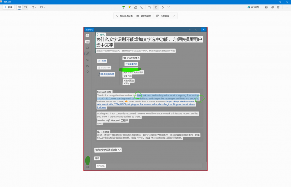 win11文字识别无法选中文字怎么办？触摸屏文字选择功能反馈教程