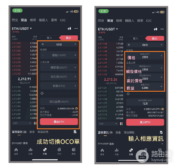b安现货卖ETH最全实操,限价单、市价单、止盈止损单、追踪止损单、OCO