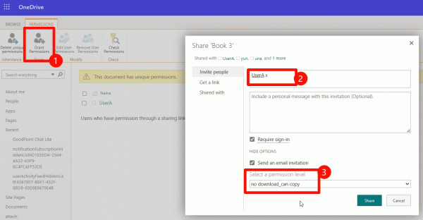 onedrive共享excel禁下载只读设置教程