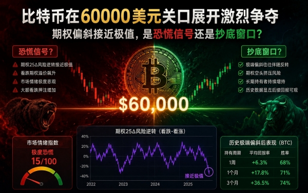比特币期权偏斜接近极值，是恐慌信号还是抄底窗口？