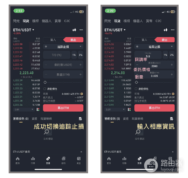 b安现货卖ETH最全实操,限价单、市价单、止盈止损单、追踪止损单、OCO