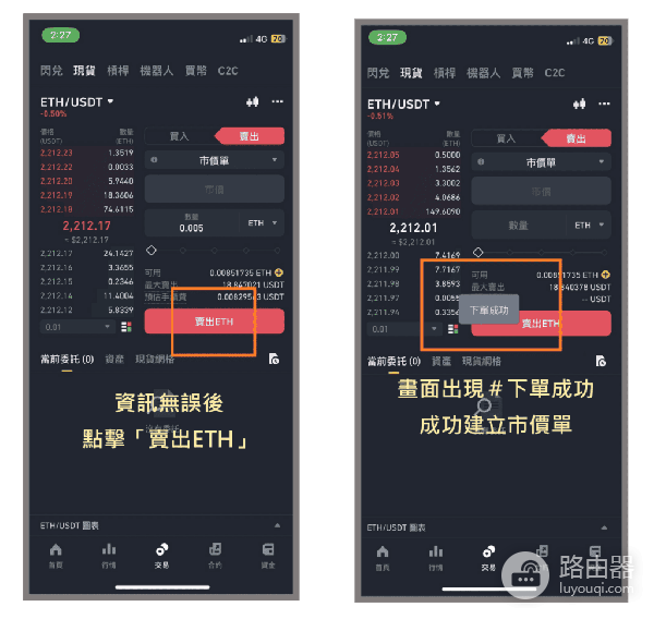 b安现货卖ETH最全实操,限价单、市价单、止盈止损单、追踪止损单、OCO