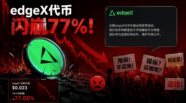 edgeX代币闪崩77%，官方甩锅市场操纵，社区为何不买账