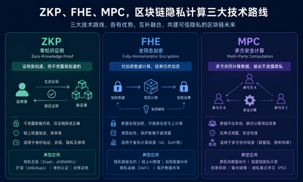 ZKP、FHE、MPC有什么区别？一文看懂区块链隐私计算三大技术路线