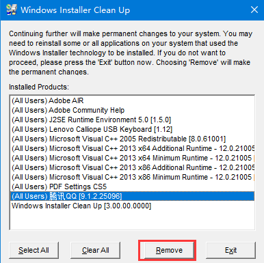 windows installer cleanup utility