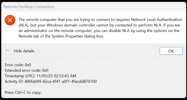 win11远程桌面提示需要NLA怎么办？server 2019远程连接失败解决方法