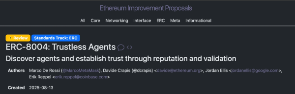 ERC-8004是什么?会成为下一个x402吗?