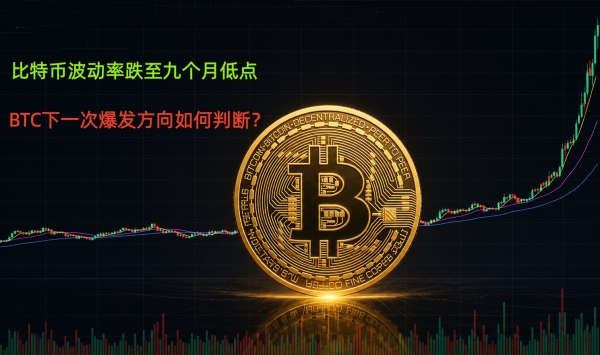 比特币波动率跌至九个月低点，BTC下一次爆发方向如何判断？