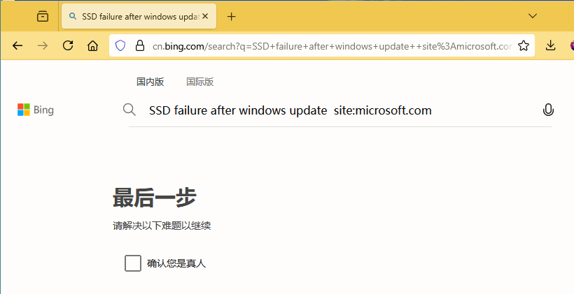 必应site搜索出现人机验证且无法跳转怎么办？bing验证循环解决方法