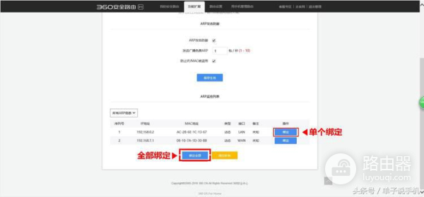 360安全路由的IP/MAC绑定操作方法-如何绑定路由器