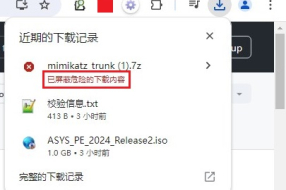 谷歌浏览器提示“已屏蔽危险的下载内容，Chrome 阻止了此项下载操作，因为该文件具有危险性”解决方法