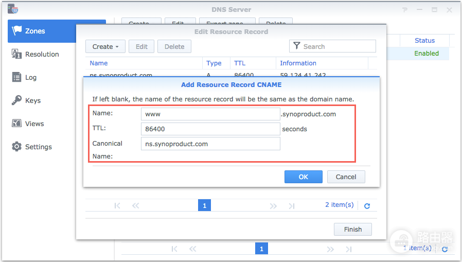 wifi的搜索域怎么设置(如何通过 Synology DNS Server 设置域)