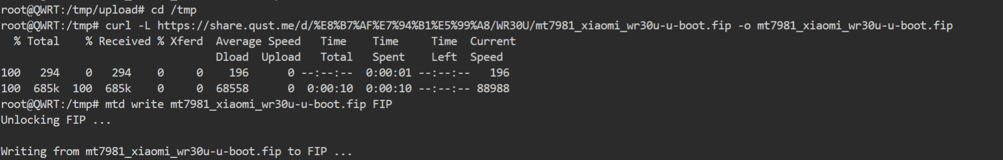 小米Redmi路由器AX3000(WR30U联通定制版)解锁 SSH 刷 openwrt