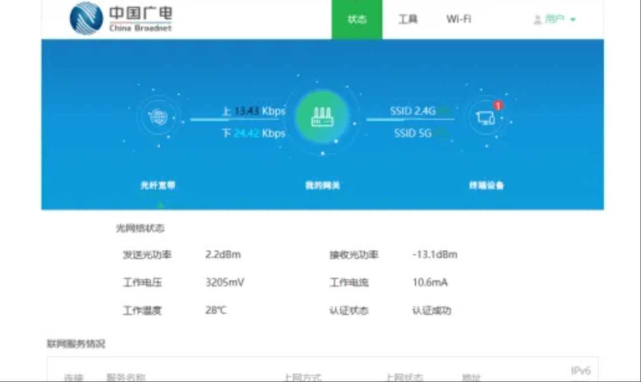 广电智能网关管理后台界面