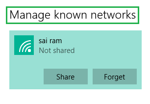 Manange known networks