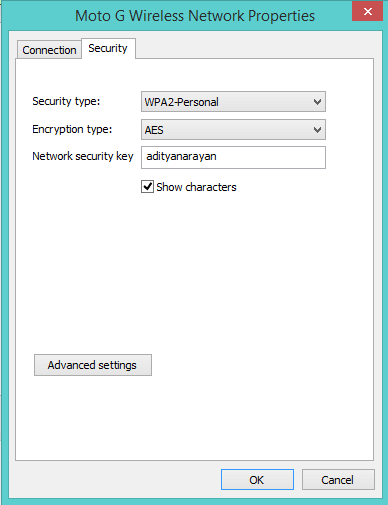 Update WiFi Network Security Key in Windows 10/8/8.1