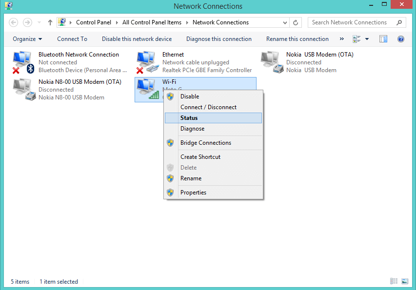 Update WiFi Network Security Key in Windows 10/8/8.1