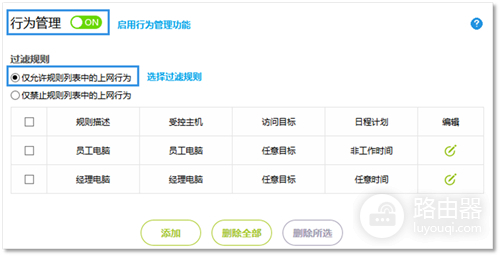 迅捷 FW360R 无线路由器内网主机上网权限设置