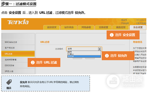 腾达 FH451 无线路由器限制网页访问操作流程