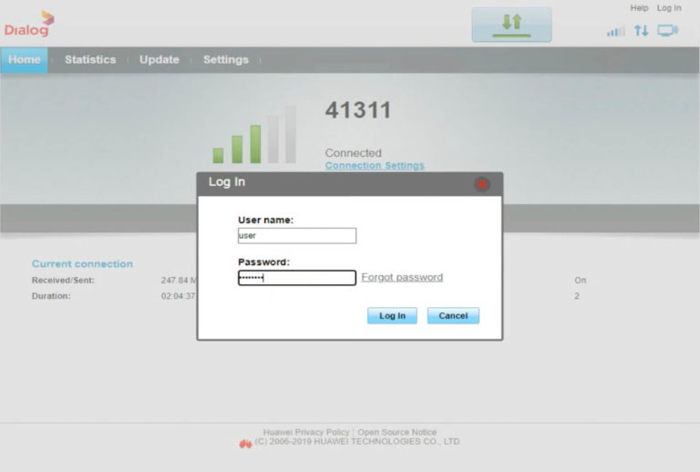 Dialog路由器登录 http://192.168.8.1