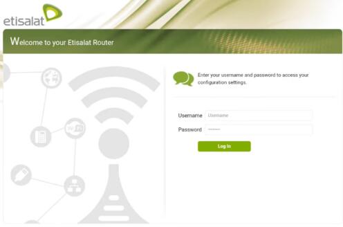 Etisalat路由器登录 http://192.168.1.1