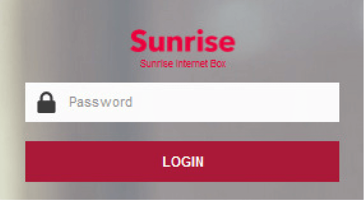 Sunrise Internet Box登录设置