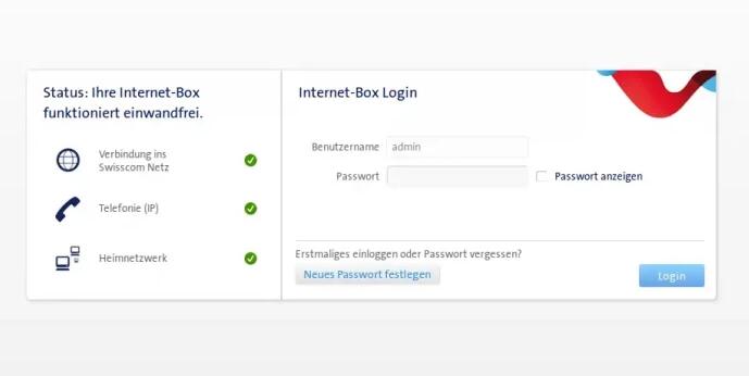 Swisscom路由器登录192.168.1.1设置