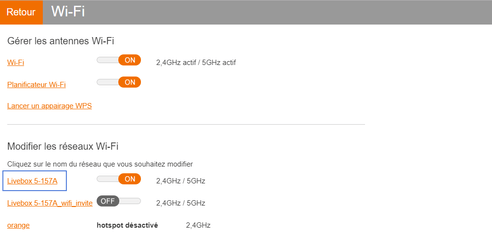 更改 Orange Livebox WiFi 密码和 SSID