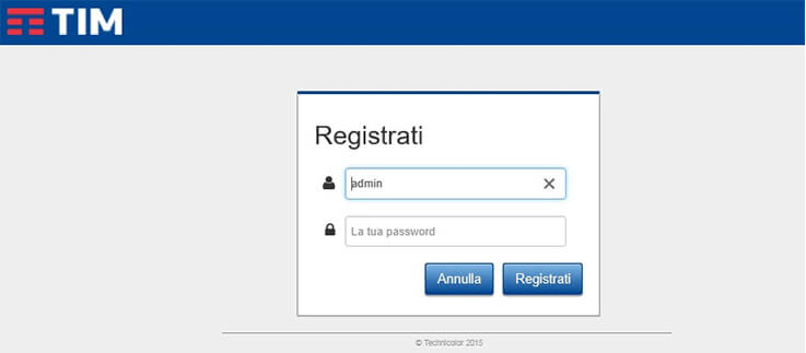 TIM 路由器登录设置 http://192.168.1.1