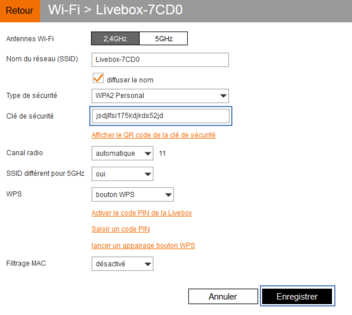 更改 Orange Livebox WiFi 密码和 SSID 2